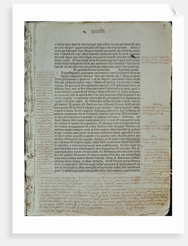 Folio from Pierre d'Ailly's 'Imago Mundi' by School Spanish