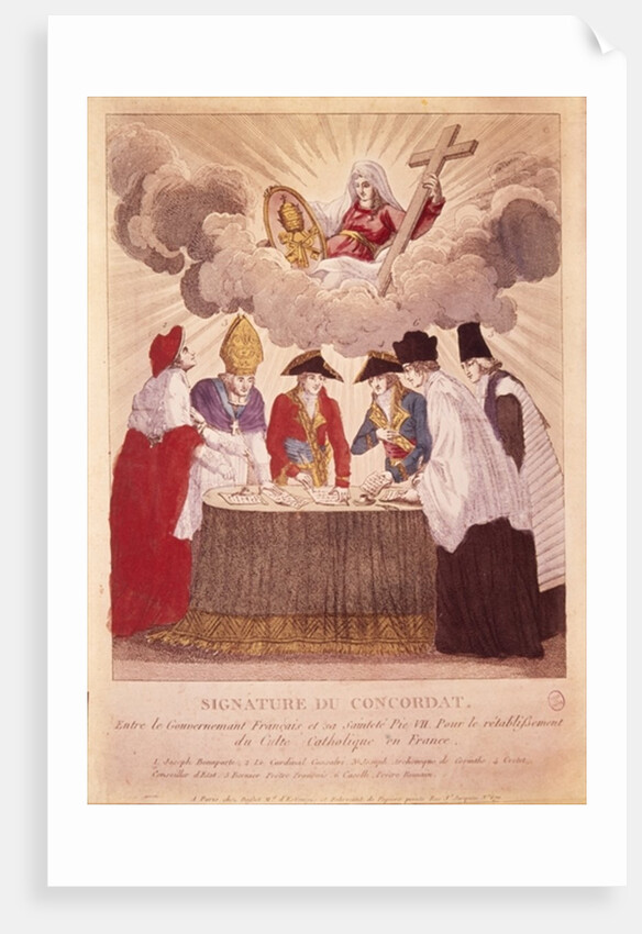 Signing the Concordat between Napoleon and Pope Pius VII, 15th July 1801 by Basset Basset