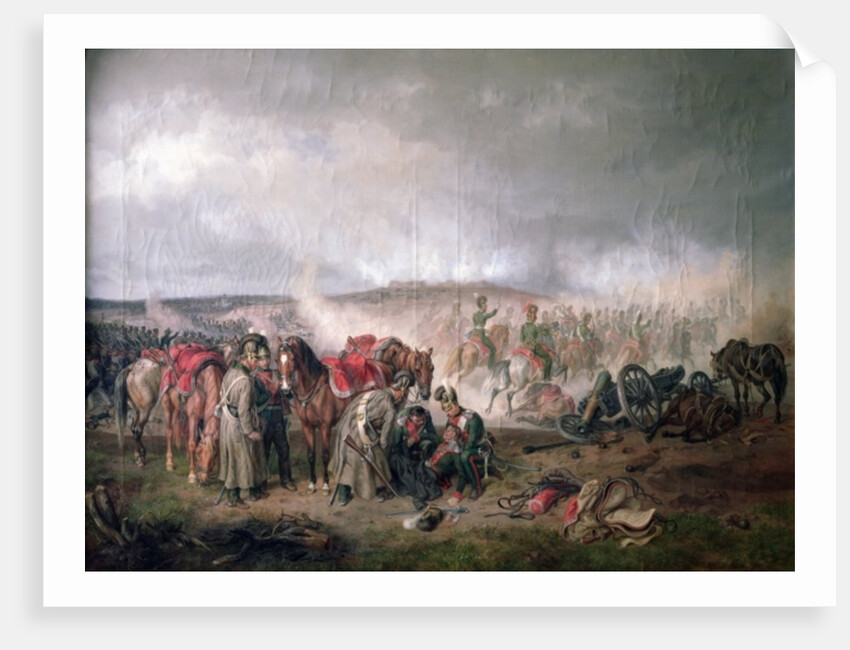 The death of Count Seinsheim at the Battle of Borodino in 1812, 1862 by Adam Albrecht