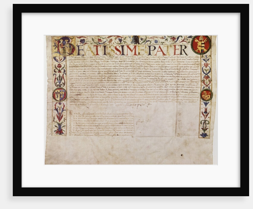 A petition from the German banking family Fugger to Pope Alexander VI by German School