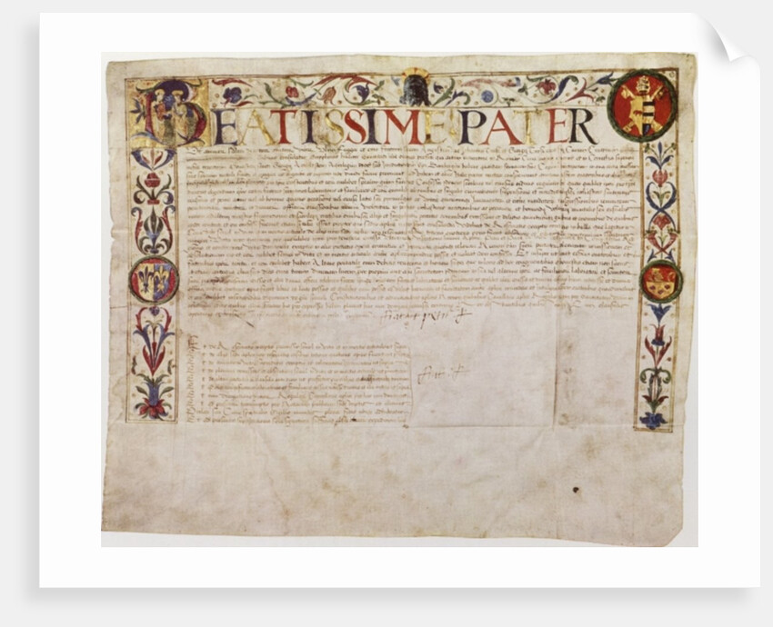A petition from the German banking family Fugger to Pope Alexander VI by German School