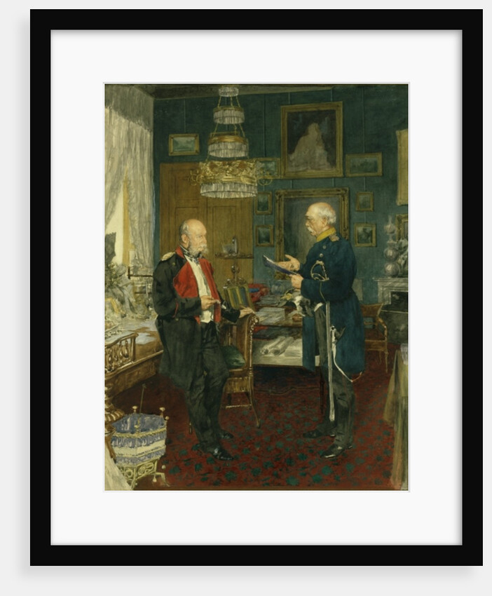 Bismarck with Emperor Wilhelm I in a room in the Unter den Linden palace, Berlin by Konrad Siemenroth
