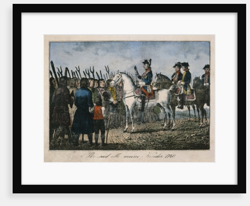 Frederick the Great with the farmers by German School