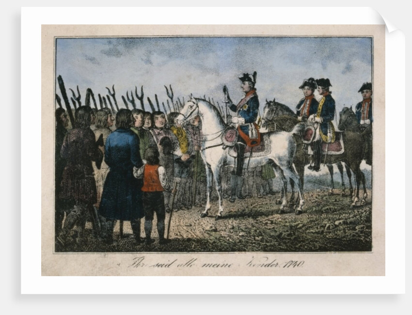 Frederick the Great with the farmers by German School