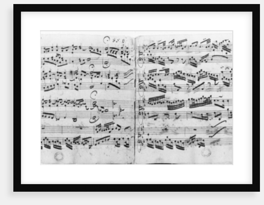 Autograph of the partita 'Sei gegruesset, Jesu guetig' by Johann Sebastian Bach