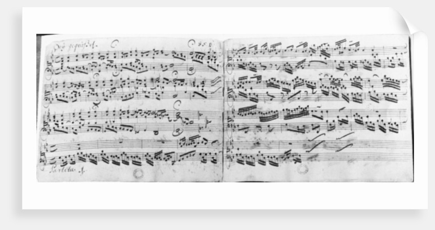 Autograph of the partita 'Sei gegruesset, Jesu guetig' by Johann Sebastian Bach