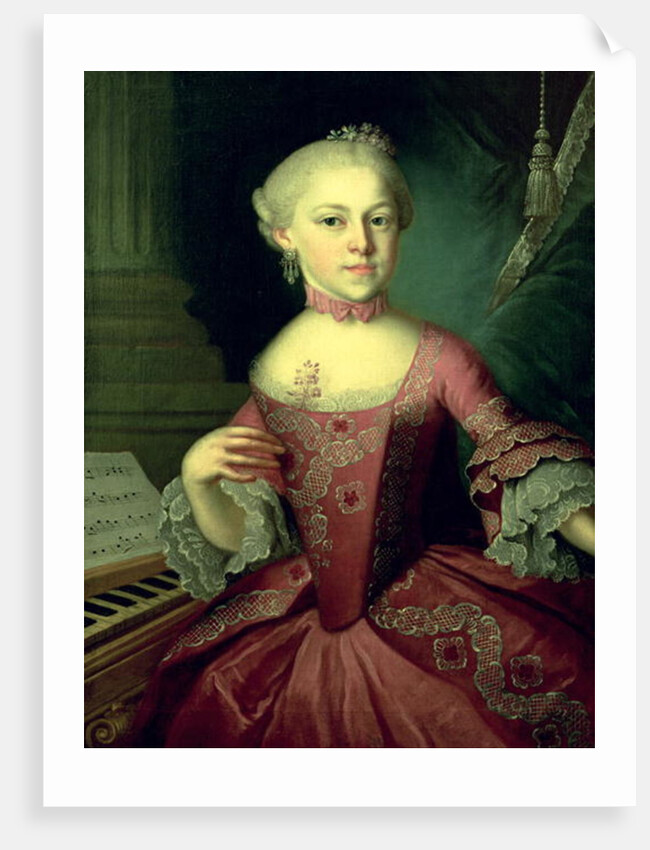 Maria-Anna Mozart, called 'Nannerl', sister of Wolfgang Amadeus Mozart, 1763 by Peter Anton Lorenzoni