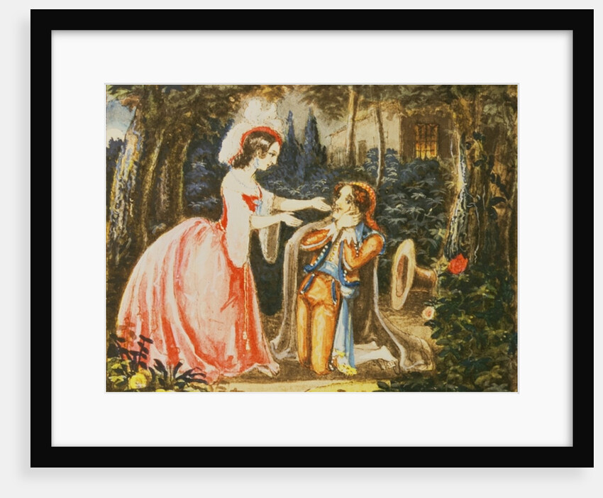 Count Almaviva kneels before his wife in contrition by Austrian School