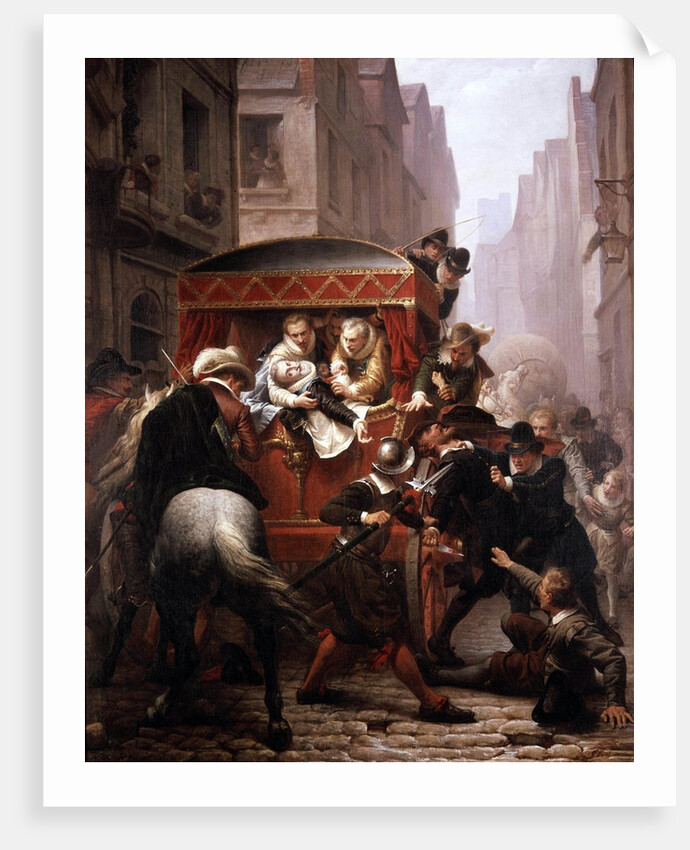 Murder of French King Henri IV by Ravaillac in 1610 in Paris by Charles Housez