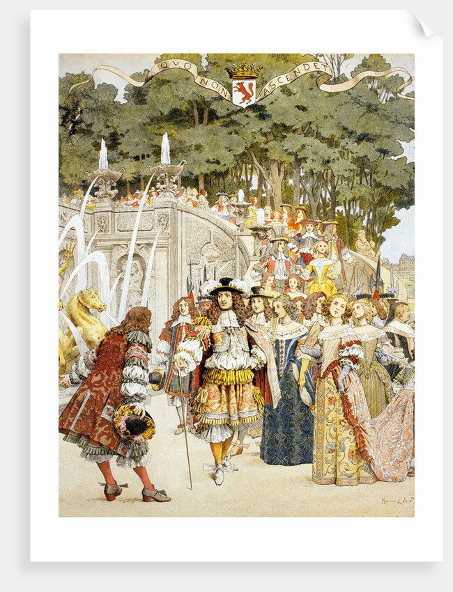 Nicolas Fouquet receiving King Louis XIV at the Chateau de Vaux Le Vicomte, France, 17th August 17 1661 by Maurice Leloir