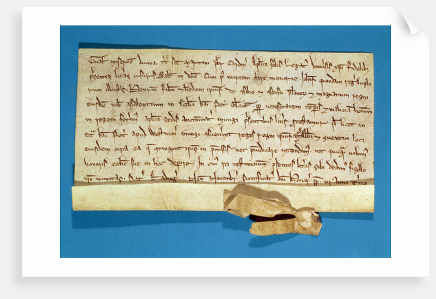 A formal protest over the anointment of Henry III in Gloucester, written by the Papal Legate, Cardinal Gualo, 1218 by Italian School