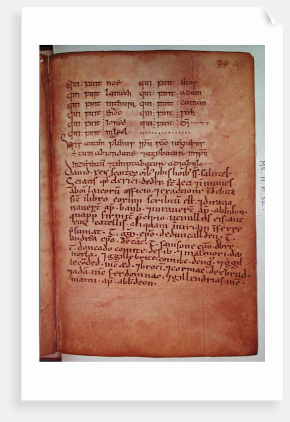 Ms 11.6.32 Charter issued to the clerics of Deer, by King David from 'The Book of Deer' by School Scottish