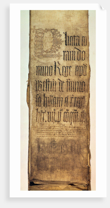 Title page of the King's Bench plea roll for Hilary Term, 1487 by English School