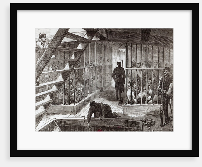 Caged prisoners on route to Botany Bay by English School