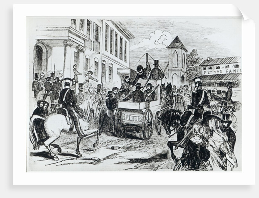 Arrival of the Government Conveyance at the Colonial Treasury, Sydney, on 21st August 1851 by Marshall Claxton