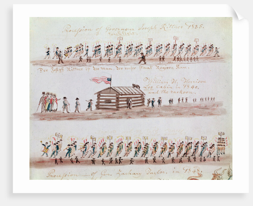 Three sketches depicting events in American history by Lewis Miller