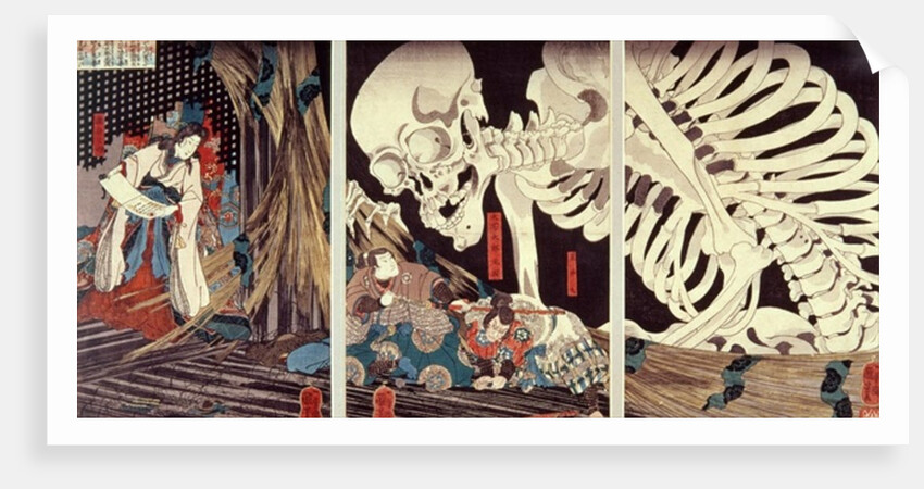 Mitsukini Defying the Skeleton Spectre, c.1845 by Utagawa Kuniyoshi