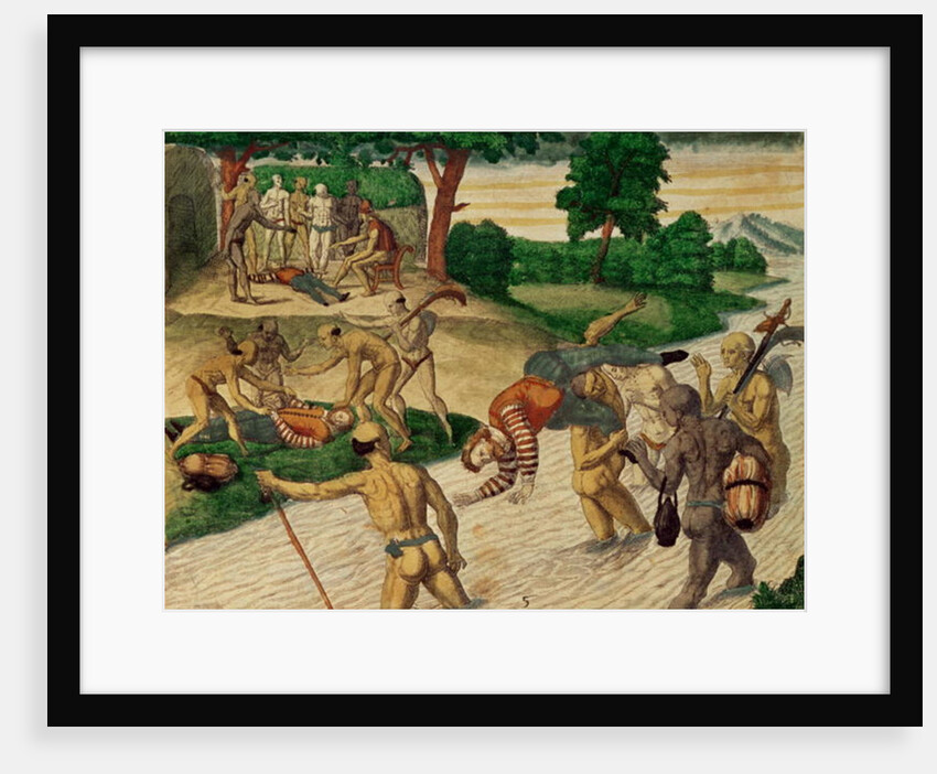 South American Indians drowning Spaniards to see if they are immortal by Theodor de Bry