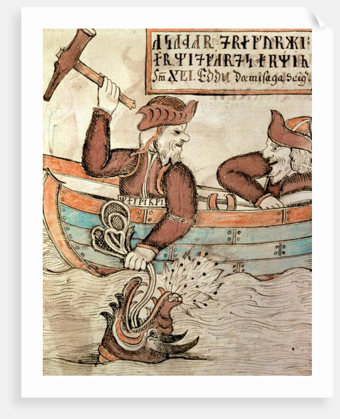 Thor fishing for the serpent of Midgard by Icelandic School