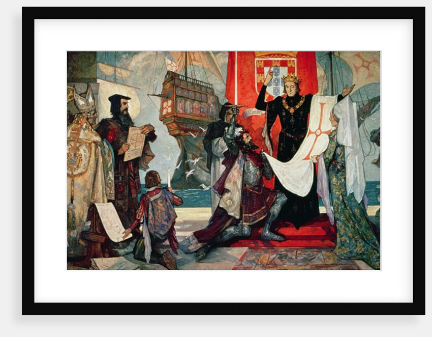 Departure for the Cape, King Manuel I of Portugal blessing Vasco da Gama and his expedition, c.1935 by Anonymous Anonymous
