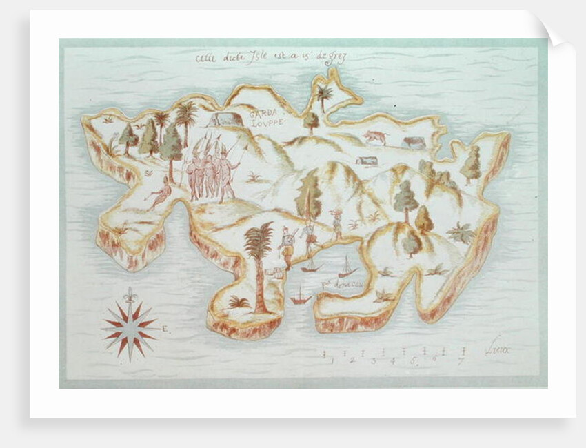 Map of the island of Martinique, 1599 by Samuel de Champlain