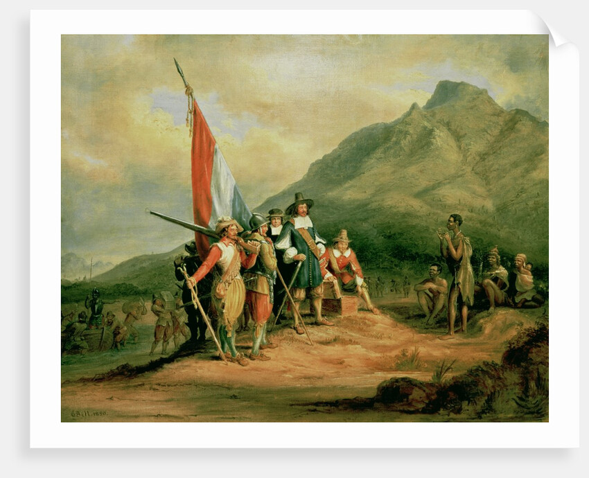 The Landing of Jan van Riebeeck 6th April 1652, 1850 by Charles Bell