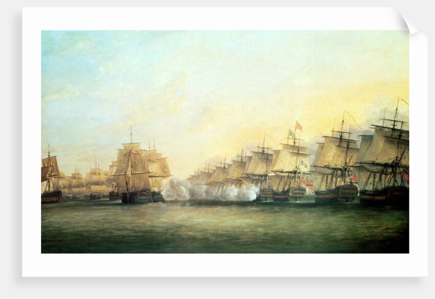 The fourth action off Trincomalee between the English under Admiral Sir Edward Hughes and the French under M. de Suffren, 1782 by Dominic Serres