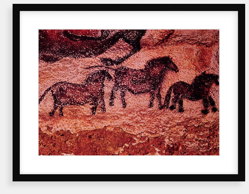 Rock painting of tarpans, c.17000 BC by Prehistoric Prehistoric