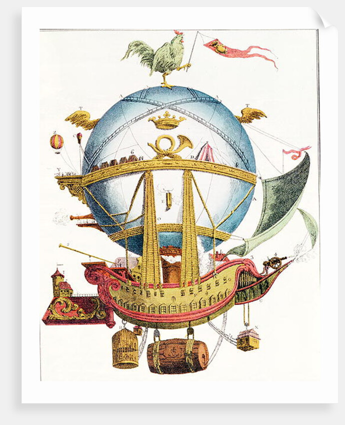 La Minerve cartoon of French 'air vessel', early 19th century by Anonymous