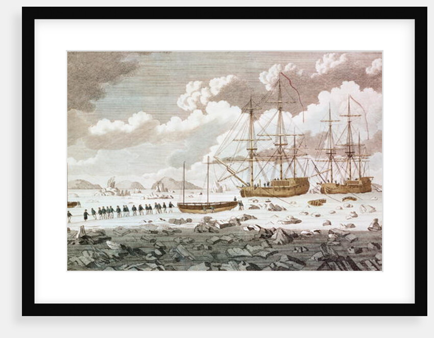 The Racehorse and the Carcass, under the command of Constantine John Phipps, Lord Mulgrave, stuck in ice at Spitzbergen on their voyage to find a northern route to India by Anonymous