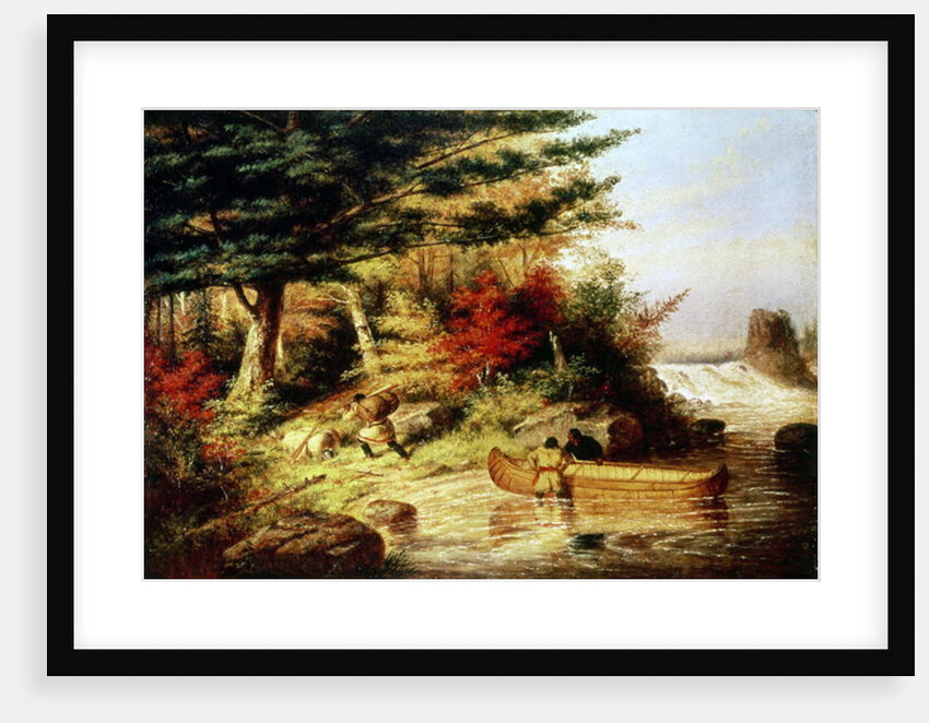 Indians transporting furs through the Canadian wilderness, 1858 by Cornelius Krieghoff