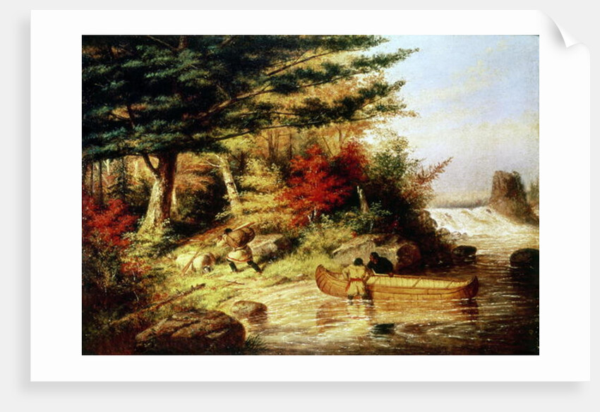 Indians transporting furs through the Canadian wilderness, 1858 by Cornelius Krieghoff