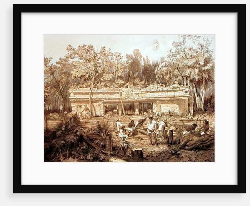 Clearing the jungle around Mayan ruins, 19th century by Anonymous