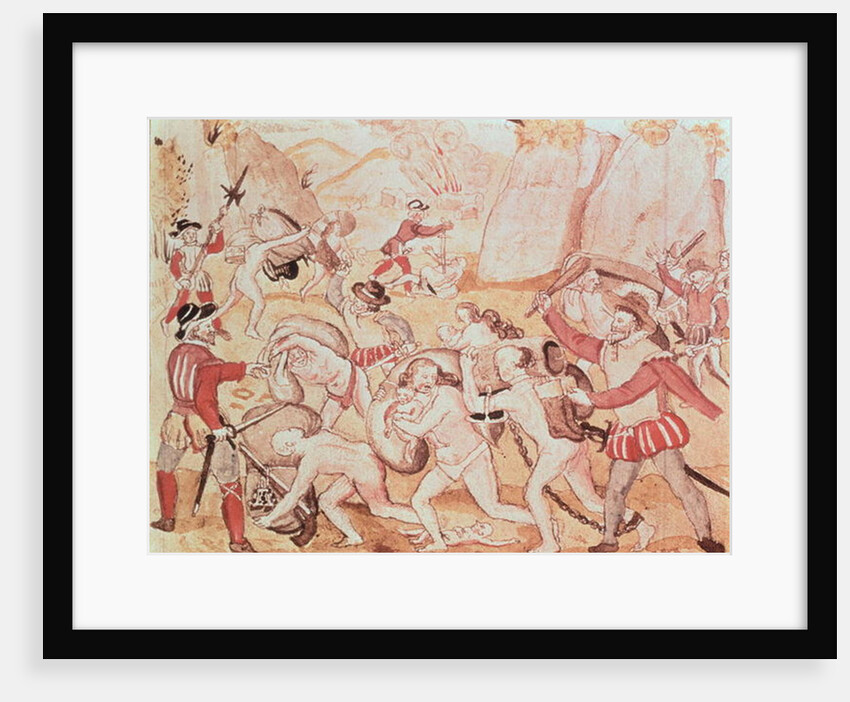 The Massacre of Indians at Cholula on the Orders of Cortes, 1519 by Anonymous