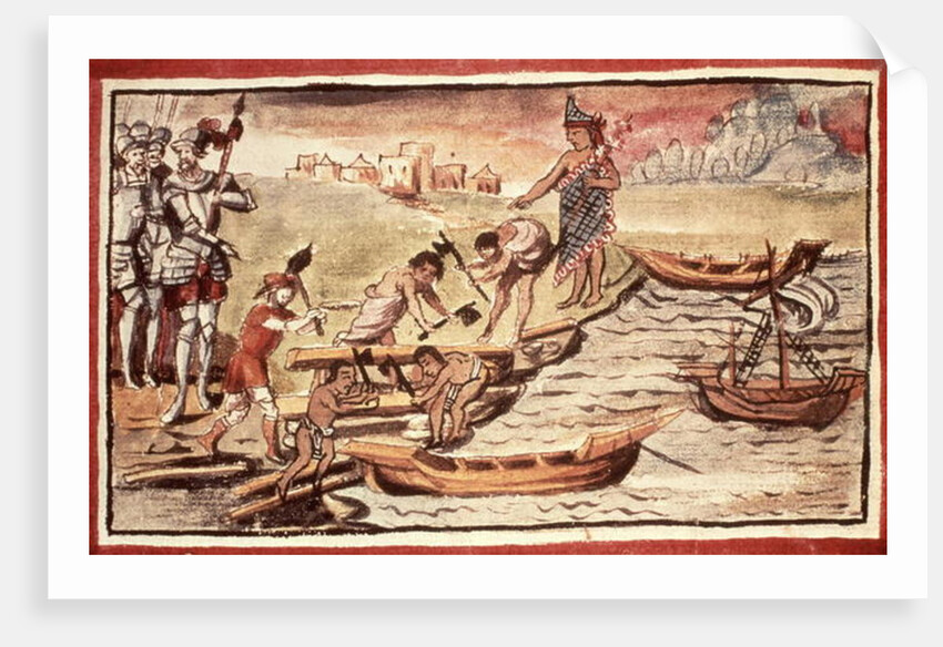 Mexican Indian boatbuilders by Spanish School