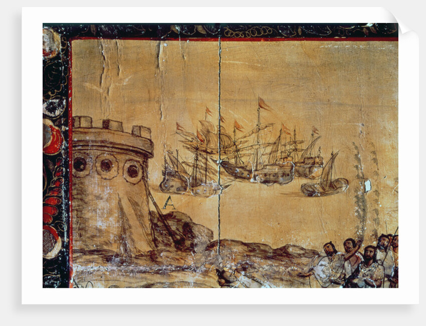 Cortes sails for Mexico, 1518 by Spanish School