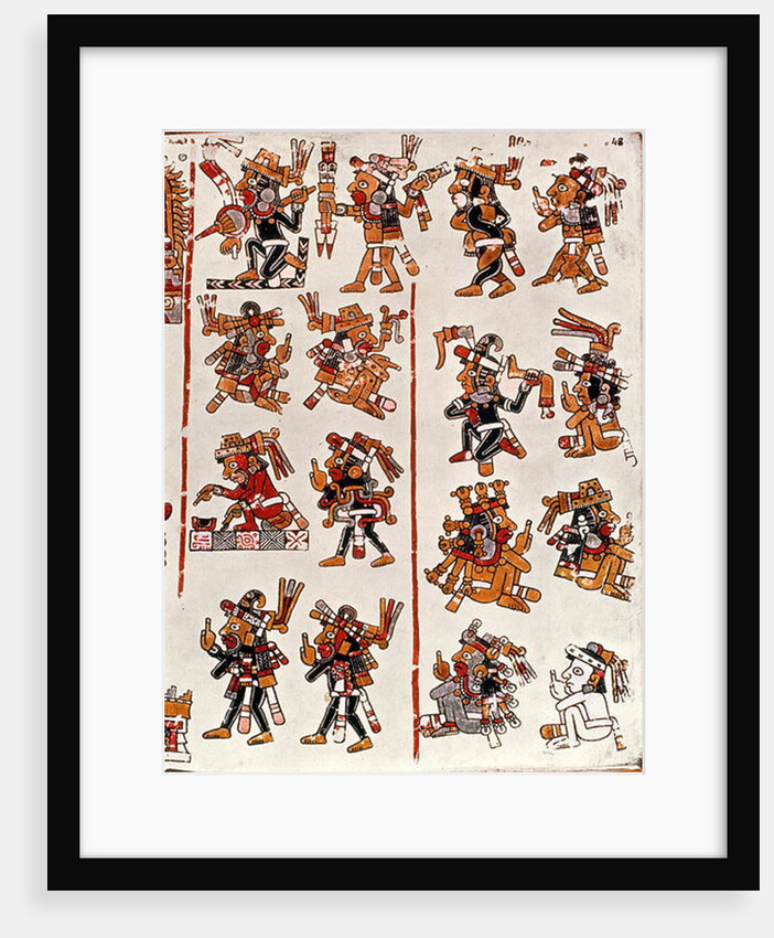 Mexican codex showing the genealogy of the Aztec civilisation by Mexican School