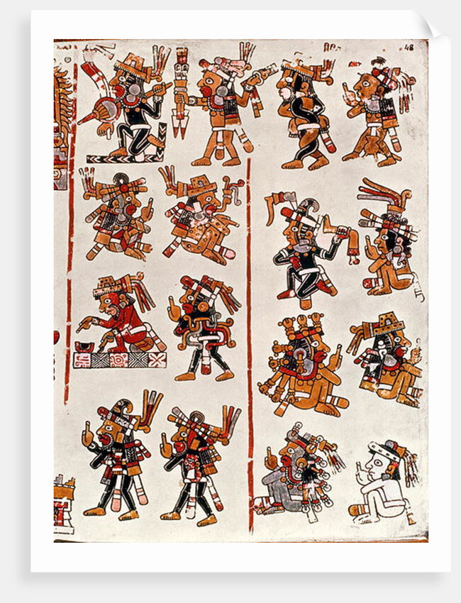 Mexican codex showing the genealogy of the Aztec civilisation by Mexican School