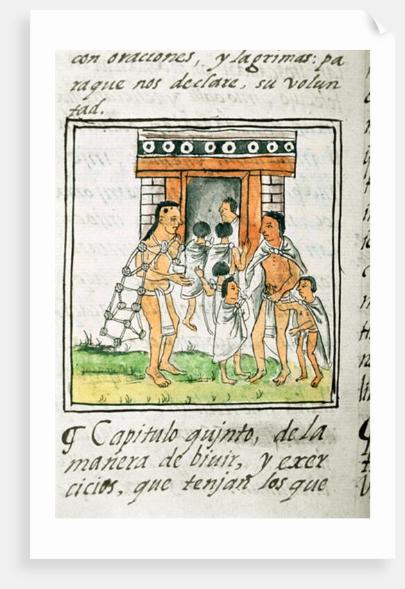 Ms Palat. 218-220 Book IX Young children entering a house by Spanish School