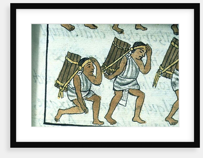 Ms Palat. 218-220 Book IX Aztec porters by Spanish School