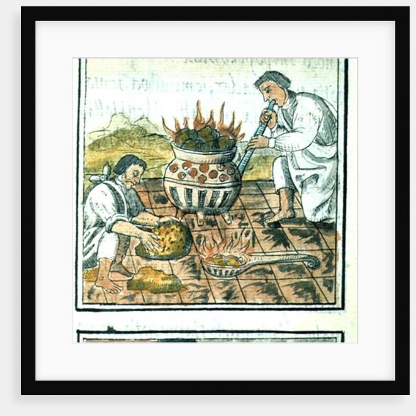 Ms Palat. 218-220 Book IX Melting and casting gold in the Aztec empire by Spanish School