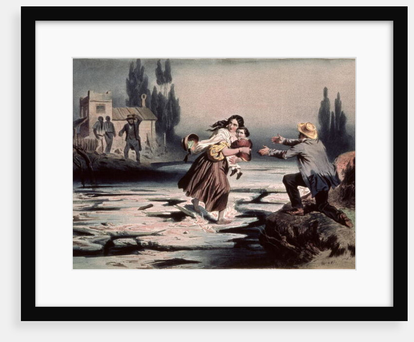 Eliza crossing the ice floes of the Ohio river to freedom by Adolphe Jean-Baptiste Bayot