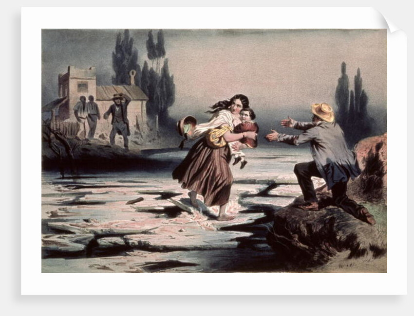 Eliza crossing the ice floes of the Ohio river to freedom by Adolphe Jean-Baptiste Bayot