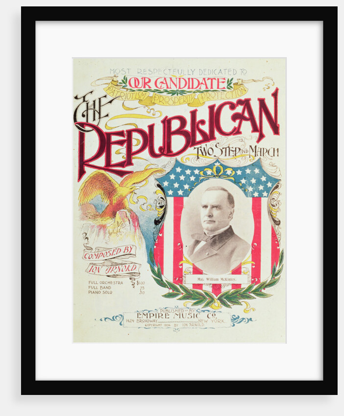 The Republican Two Step and March, song sheet dedicated to William McKinley, 1896 by American School