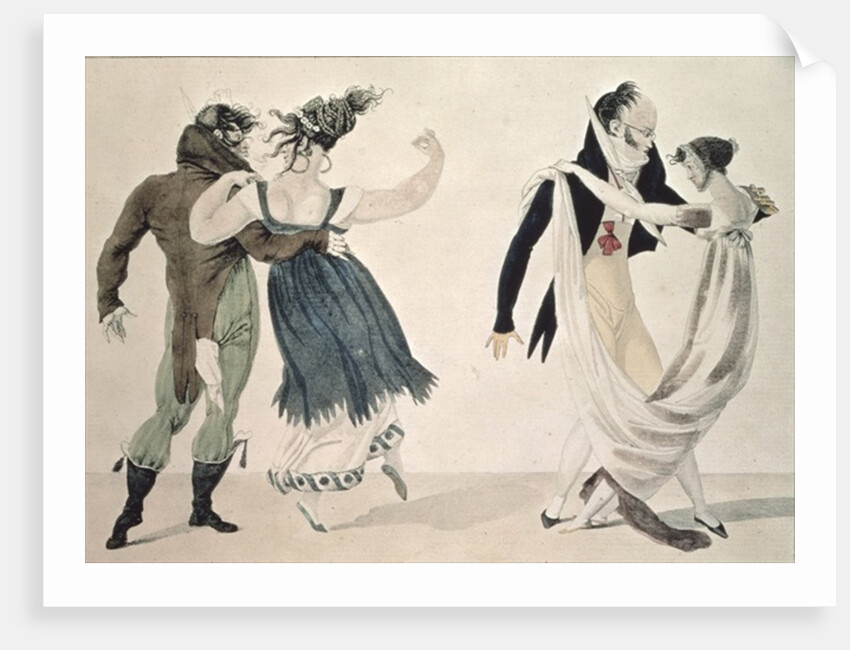 Good Form, No. 1: The Waltz, satirical cartoon, c.1820 by French School