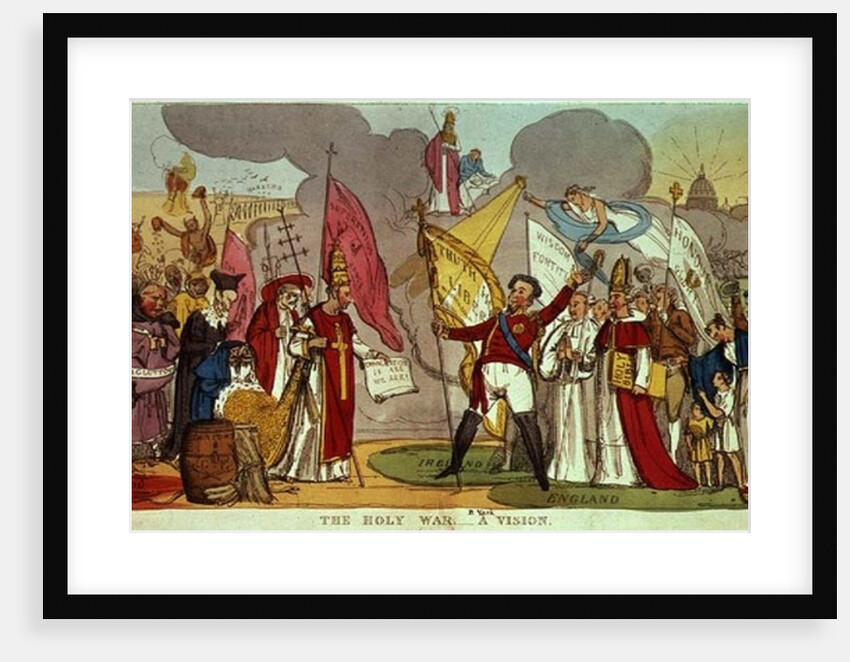 The Holy War - A Vision, satirical cartoon of the struggle for Catholic Emancipation in Ireland, 1826 by English School