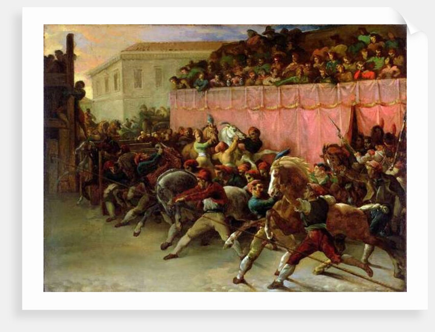 The Riderless Racers at Rome, 1817 by Theodore Gericault