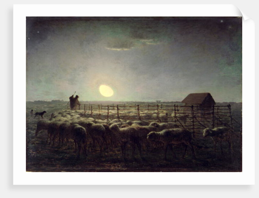 The Sheepfold, Moonlight, 1856-60 by Jean-Francois Millet