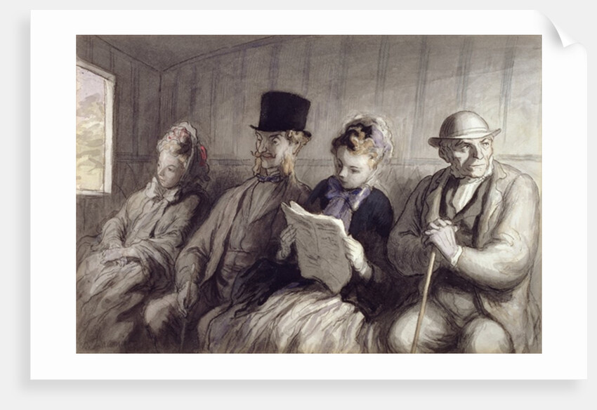 The First Class Carriage, 1864 by Honore Daumier