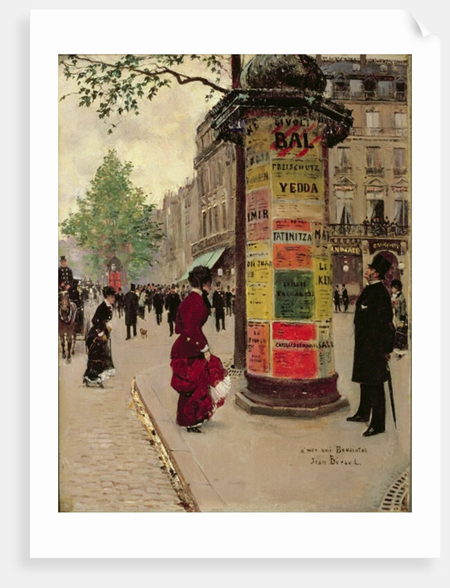 Paris Kiosk, early 1880s by Jean Beraud